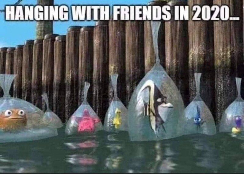 meme hanging with friends in 2020